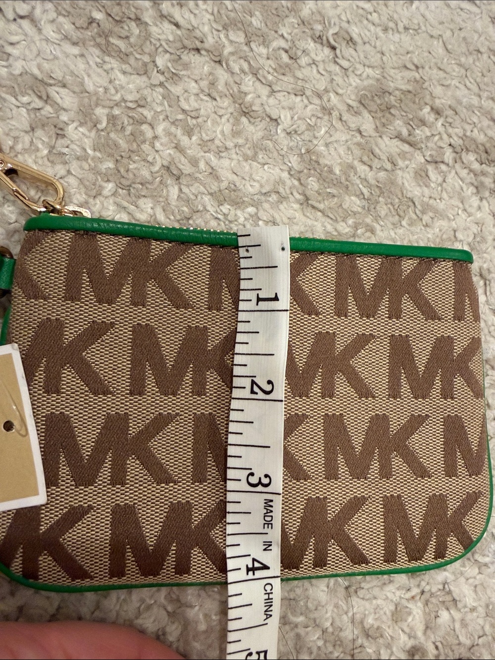 New Michael Kors Tan and Green Logo
Wristlet - Picture 6 of 11
